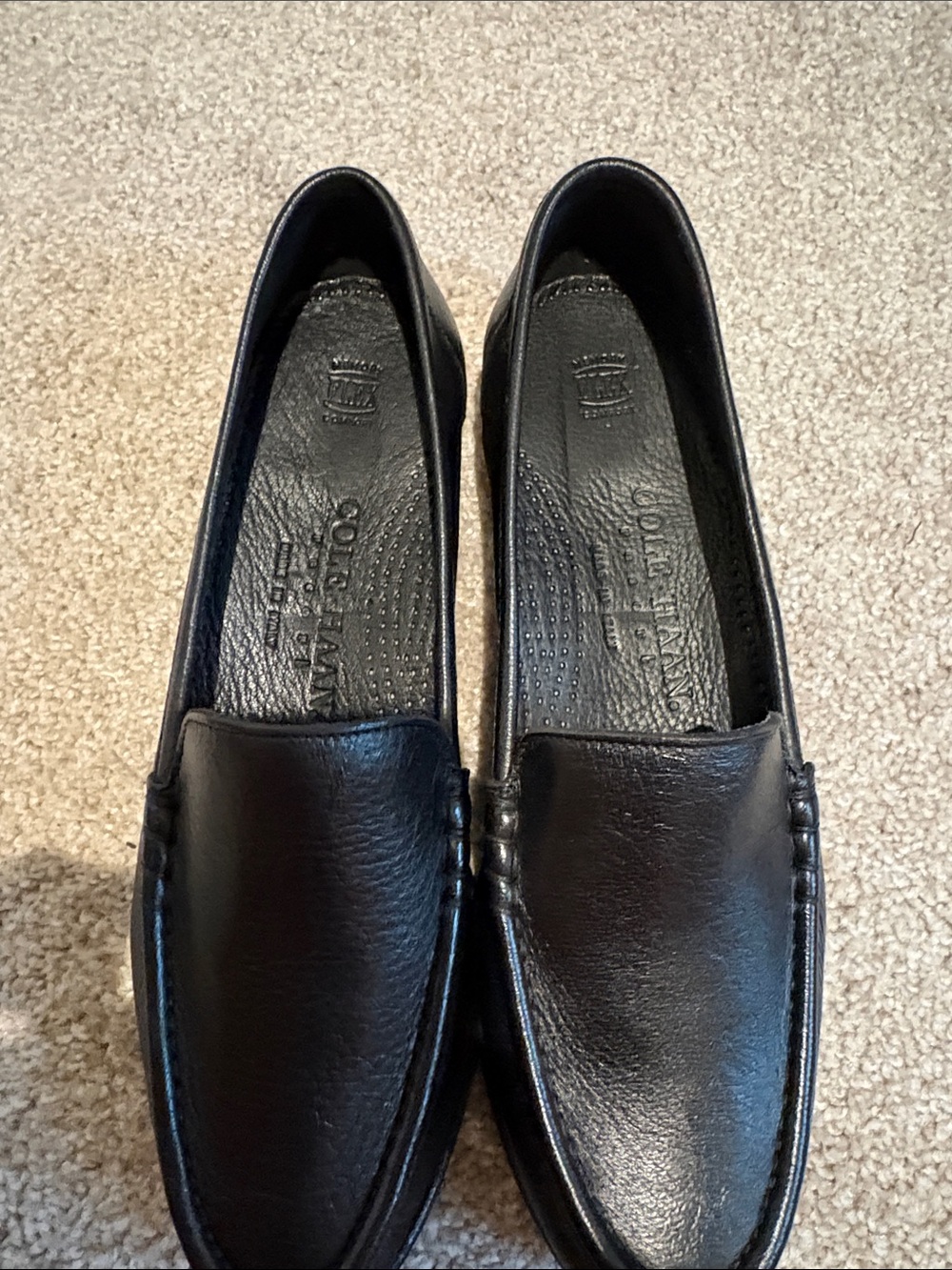 Cole Haan Black Leather Slip-On Loafers